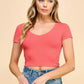 Short Sleeve V-neck Crop Top - CELIA MODA