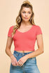 Short Sleeve V-neck Crop Top - CELIA MODA